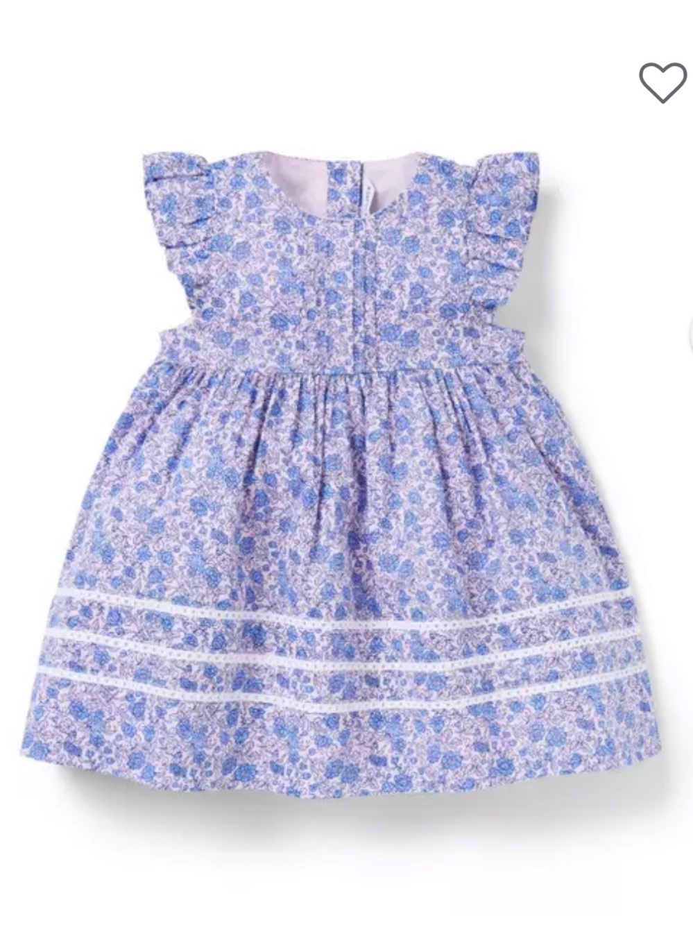Janie and Jack Baby Floral Pintuck Cotton Dress 18-24m NWOT